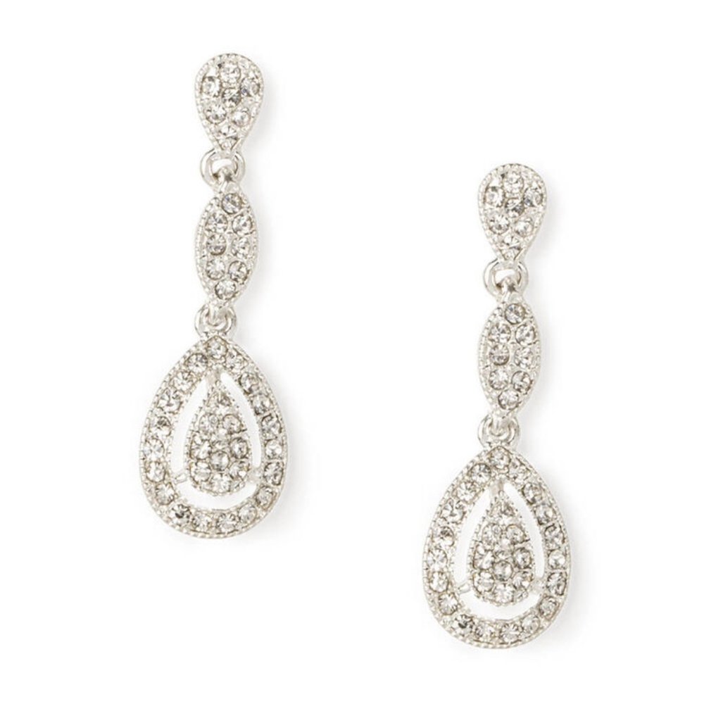 Faux Rhinestone Teardrop Formal Earrings